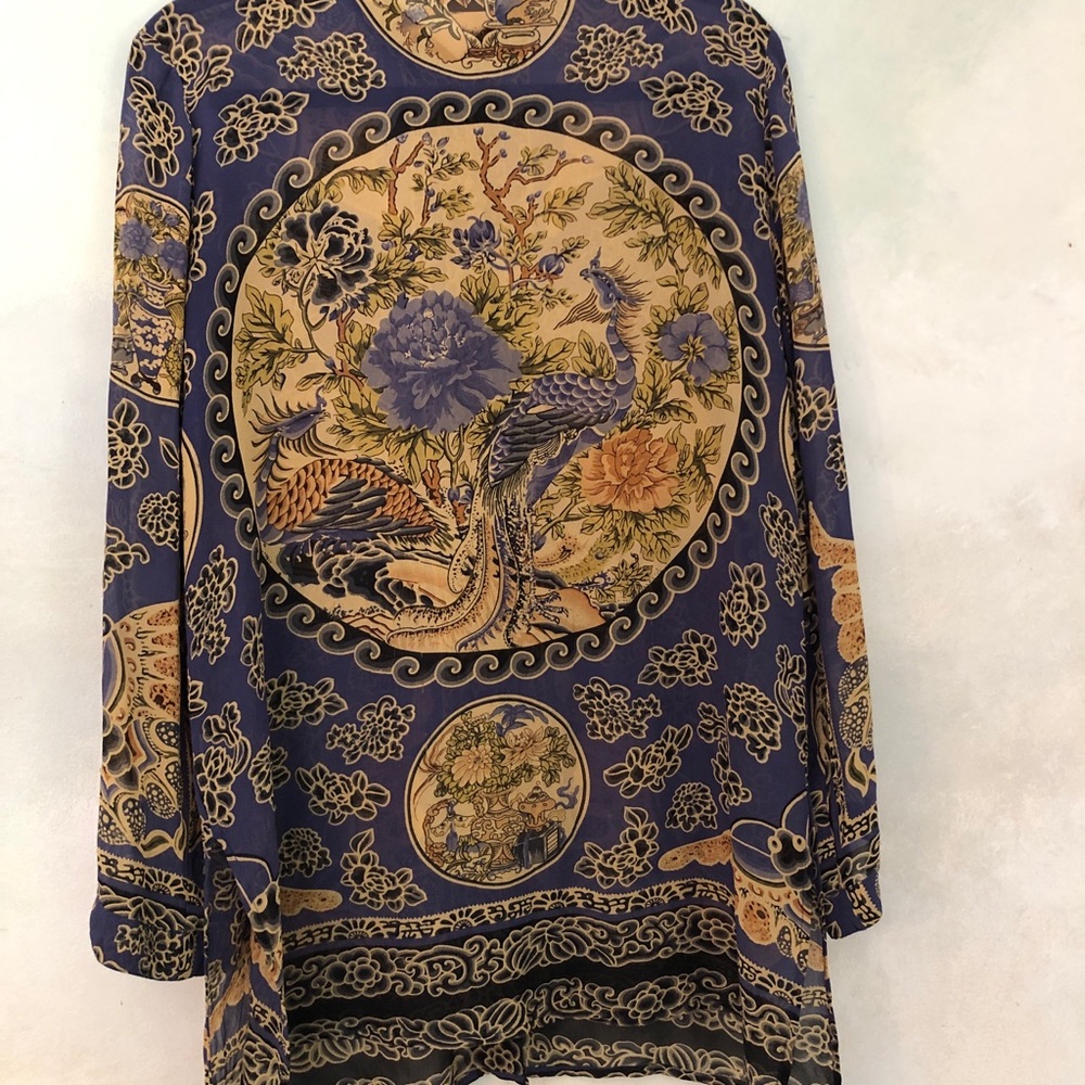 Citron long sleeves silk blouse